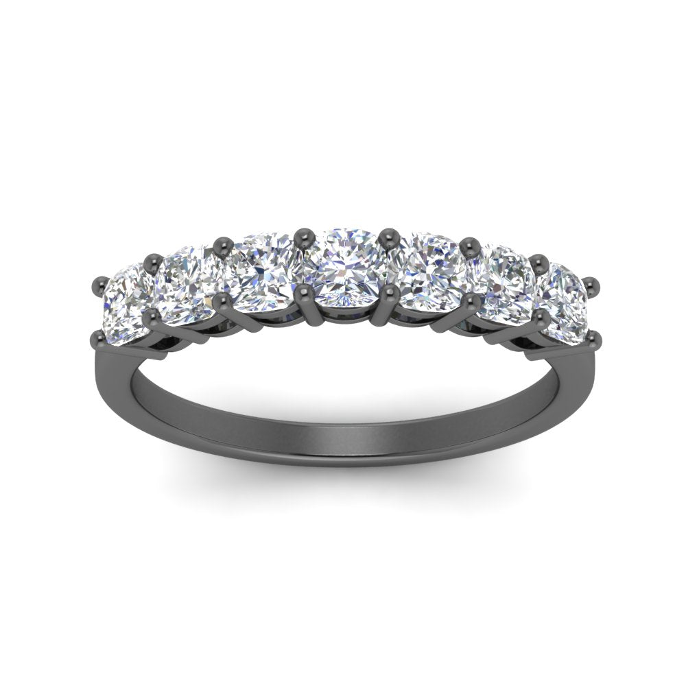 7 Stone Cushion Cut Wedding Band