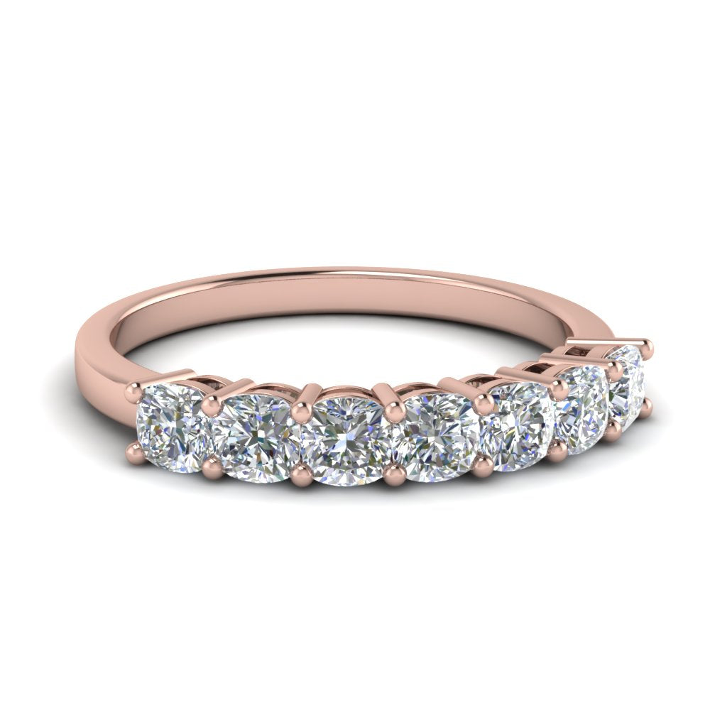 7 Stone Cushion Cut Wedding Band