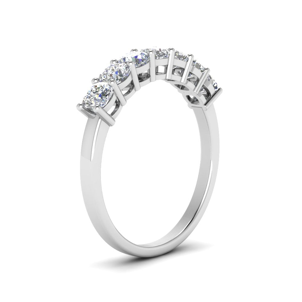 7 Stone Cushion Cut Wedding Band