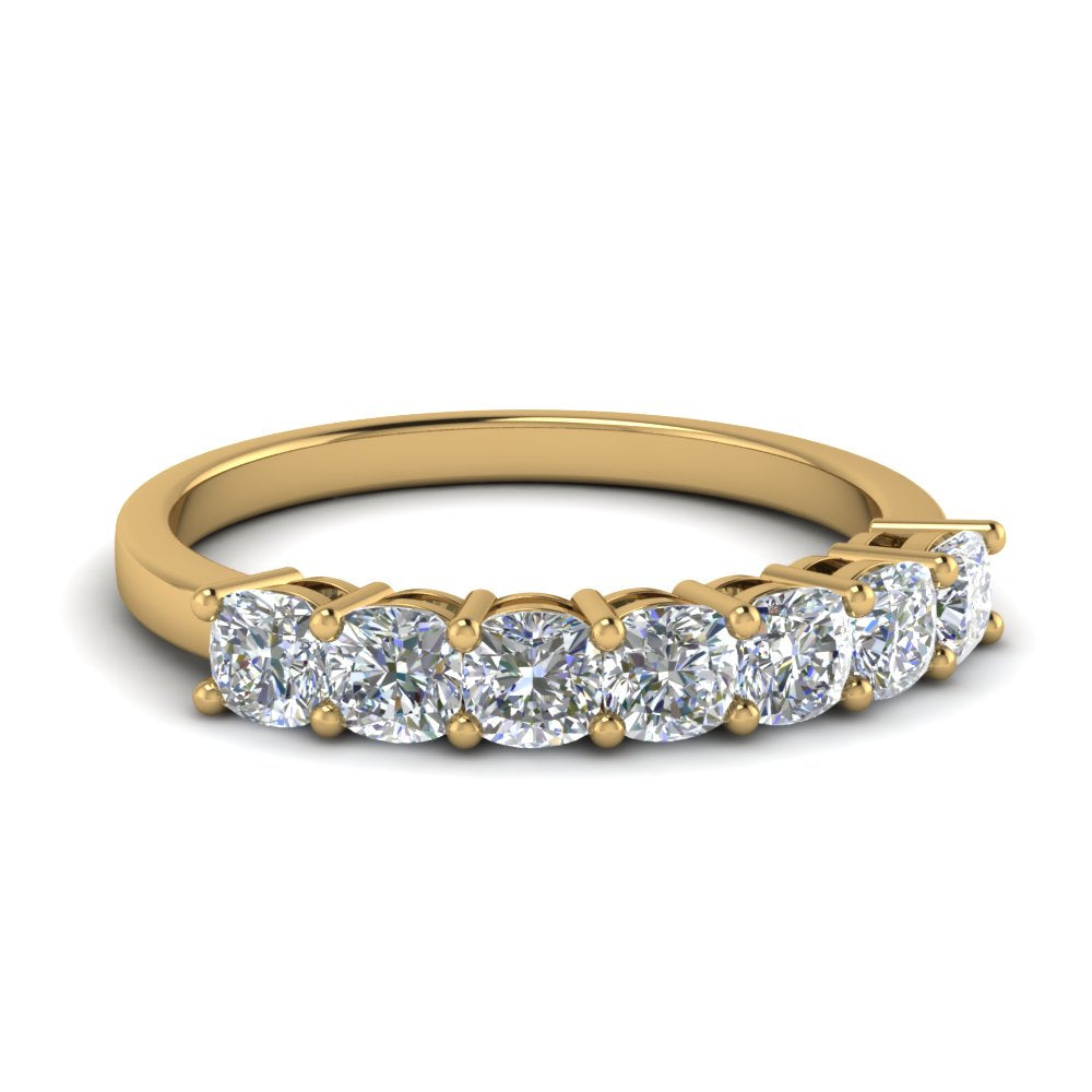 7 Stone Cushion Cut Wedding Band