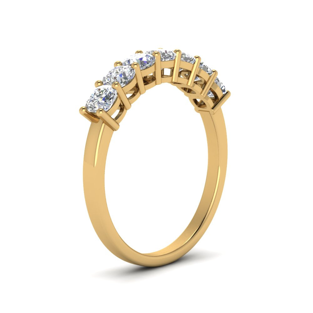7 Stone Cushion Cut Wedding Band