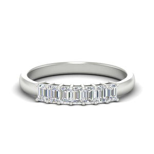 Emerald Cut Seven Stone Wedding Band
