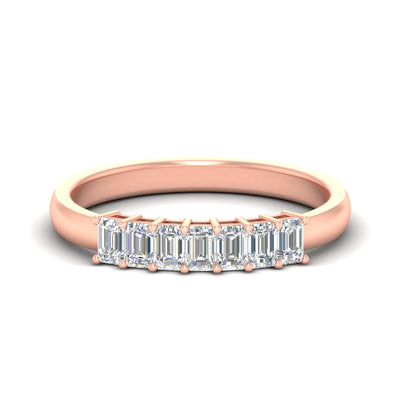 Emerald Cut Seven Stone Wedding Band
