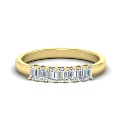Emerald Cut Seven Stone Wedding Band