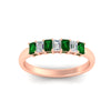 Load image into Gallery viewer, 7-stone-emerald-cut-emerald-wedding-band-in-rose-gold-fdwb8008emgemgrangle5-0.70ct-nl-rg?v=1773989448