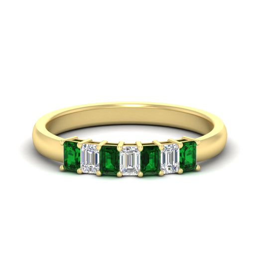 7-stone-emerald-cut-emerald-wedding-band-in-yellow-gold-fdwb8008emgemgrsleep-0.70ct-nl-yg?v=1773989448