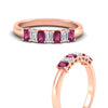 Load image into Gallery viewer, 7-stone-emerald-cut-pink-sapphire-wedding-band-in-rose-gold-fdwb8008emgsadrpiangle3-0.70ct-nl-rg?v=1773989039