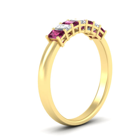 7-stone-emerald-cut-pink-sapphire-wedding-band-in-yellow-gold-fdwb8008emgsadrpiangle2-0.70ct-nl-yg?v=1773989039