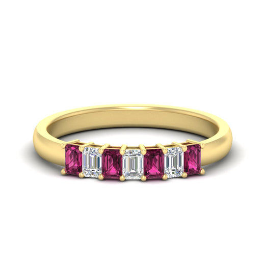 7-stone-emerald-cut-pink-sapphire-wedding-band-in-yellow-gold-fdwb8008emgsadrpisleep-0.70ct-nl-yg?v=1773989039