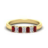 Load image into Gallery viewer, 7-stone-emerald-cut-ruby-wedding-band-in-yellow-gold-fdwb8008emgrudrsleep-0.70ct-nl-yg?v=1773990135