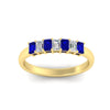 Load image into Gallery viewer, 7-stone-emerald-cut-sapphire-wedding-band-in-yellow-gold-fdwb8008emgsablangle5-0.70ct-nl-yg?v=1773988649