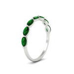 Load image into Gallery viewer, 7-stone-marquise-emerald-east-west-1-carat-band-in-FD9939MQBGEMGRANGLE3-1.00CT-NL-WG
