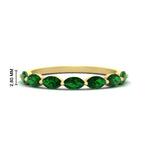 Load image into Gallery viewer, 7-stone-marquise-emerald-east-west-1-carat-band-in-FD9939MQBGEMGRANGLE3-1.00CT-NL-YG
