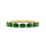 Load image into Gallery viewer, 7-stone-marquise-emerald-east-west-1-carat-band-in-FD9939MQBGEMGRANGLE3-1.00CT-NL-YG
