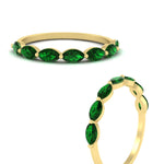 Load image into Gallery viewer, 7-stone-marquise-emerald-east-west-1-carat-band-in-FD9939MQBGEMGRANGLE3-1.00CT-NL-YG
