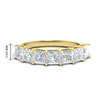 Load image into Gallery viewer, 7 Stone Princess Cut Wedding Band 3 Carat
