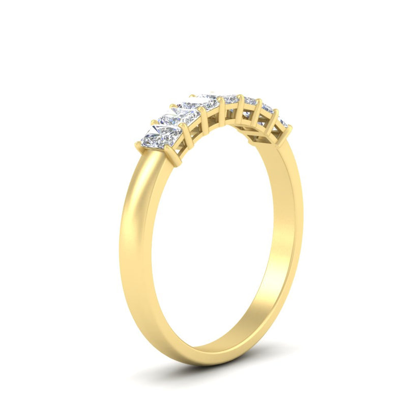 7-stone-radiant-cut-0.50-carat-wedding-band-in-yellow-gold-FD8008RABANGLE2-0.50CT-NL-YG