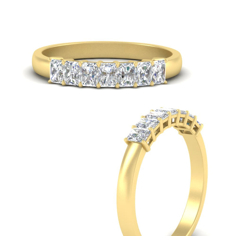 7-stone-radiant-cut-0.50-carat-wedding-band-in-yellow-gold-FD8008RABANGLE3-0.50CT-NL-YG
