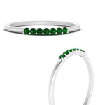 Load image into Gallery viewer, 7-stone-stacking-emerald-wedding-band-in-white-gold-FD122844BGEMGRANGLE3-NL-WG-GS.jpg
