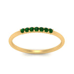 Load image into Gallery viewer, 7-stone-stacking-emerald-wedding-band-in-yellow-gold-FD122844BGEMGRANGLE3-NL-YG-GS.jpg
