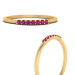 Load image into Gallery viewer, 7-stone-stacking-pink-sapphire-wedding-band-in-yellow-gold-FD122844BGSADRPIANGLE3-NL-YG-GS.jpg
