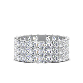 7.50 Ct. Asscher Cut Basket Eternity Stack Band