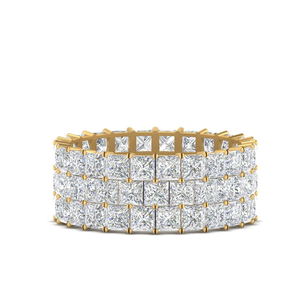 7.50 Ct. Princess Cut Basket Eternity Stack Wedding Band