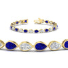 Load image into Gallery viewer, 7.68-carat-classic-teardrop-link-east-west-sapphire-bracelet-in-yellow-gold-FDBRCPE10581GSABLANGLE2-7.68CT-NL-YG.jpg?v=1776852362