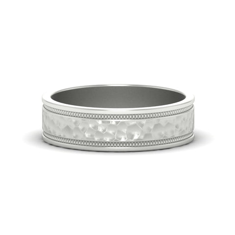 Light Weight Classic Hammered Wedding Ring