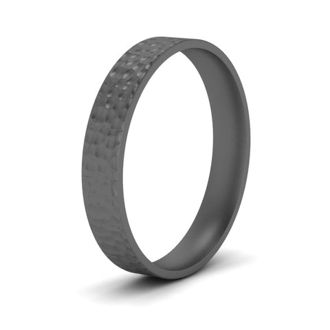 Hammered Finish Mens Wedding Band