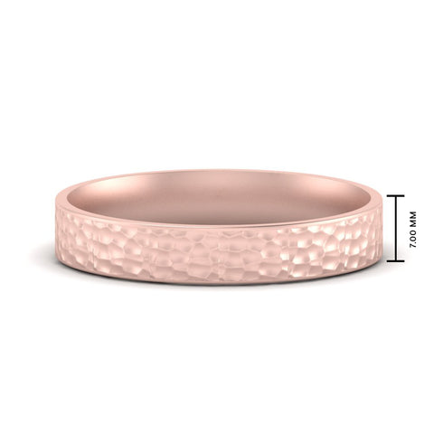 Hammered Finish Mens Wedding Band