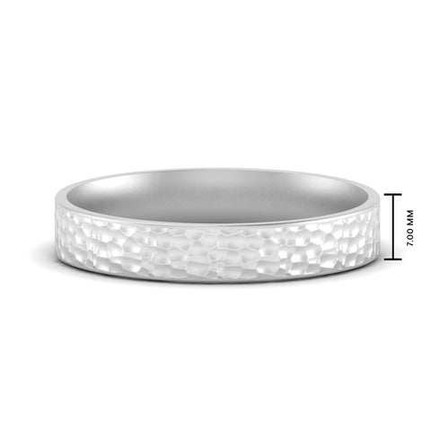 Hammered Finish Mens Wedding Band