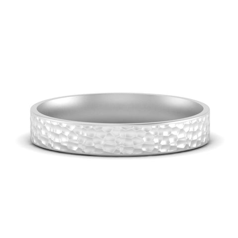 Hammered Finish Mens Wedding Band