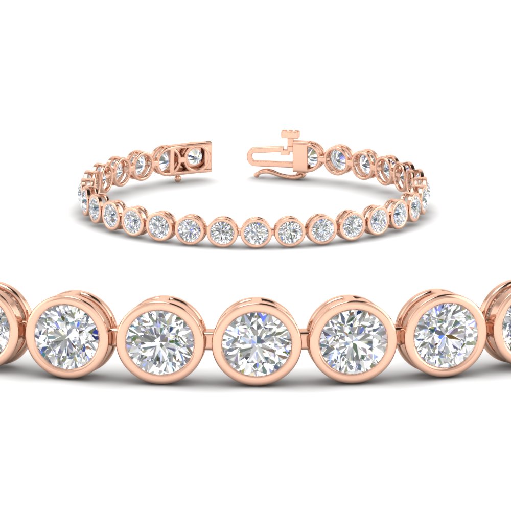 8.70 Carat Diamond Bezel Set Tennis Bracelet
