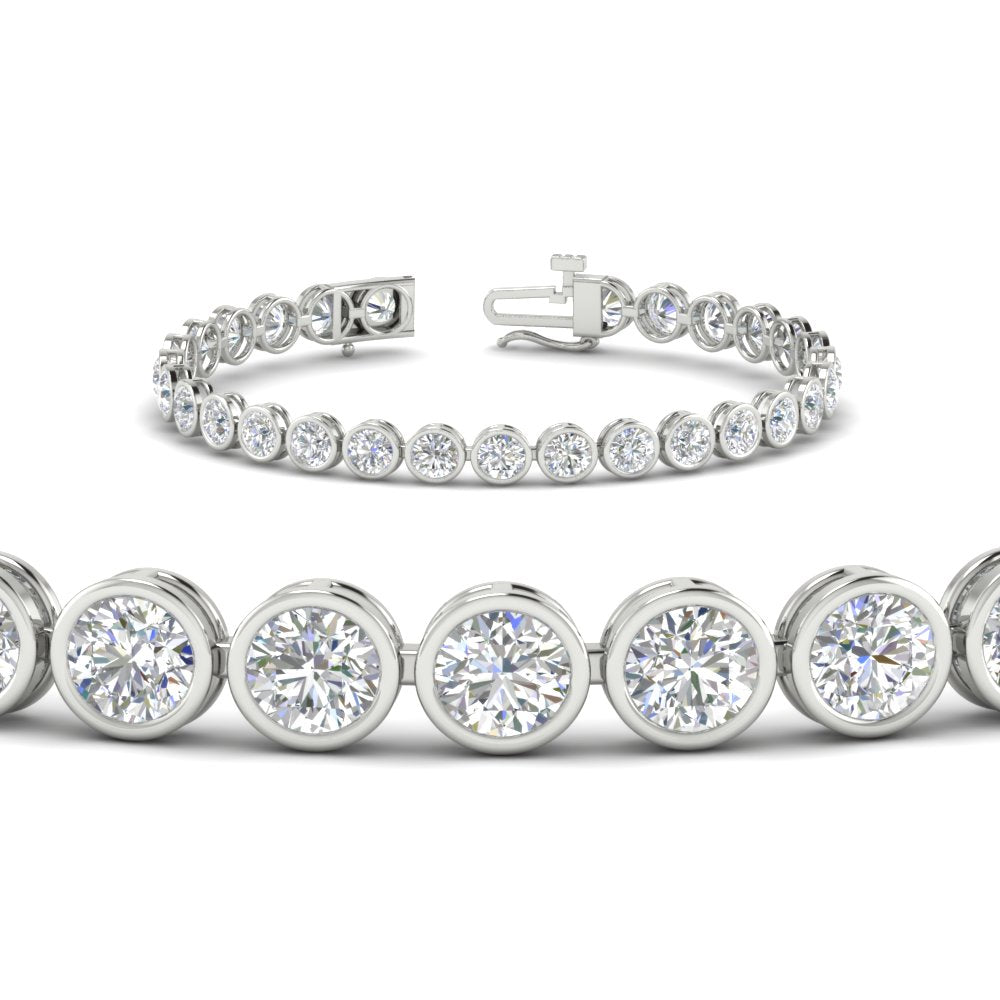 8.70 Carat Diamond Bezel Set Tennis Bracelet