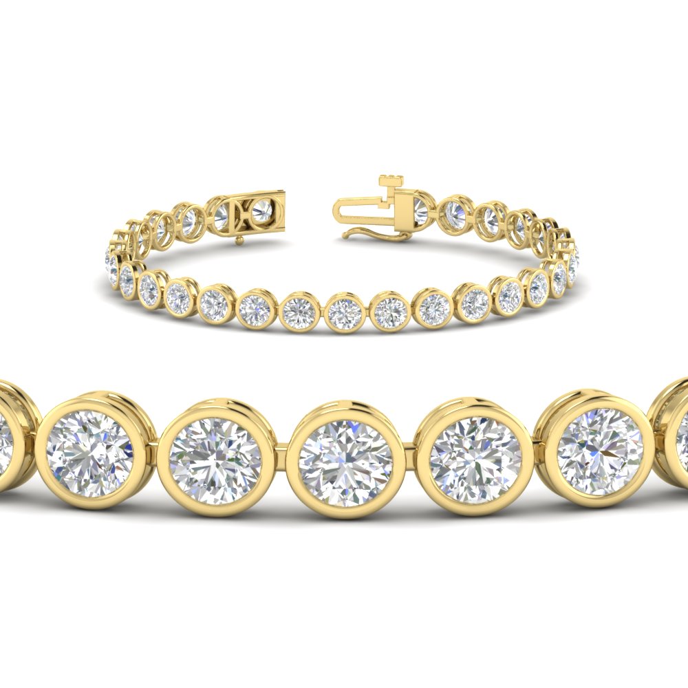 8.70 Carat Diamond Bezel Set Tennis Bracelet