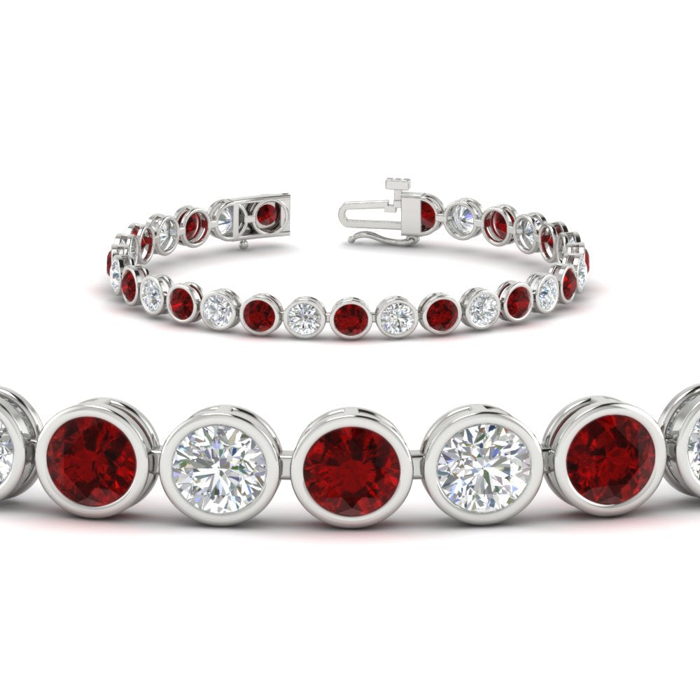 8.70 Carat Diamond Bezel Set Tennis Bracelet
