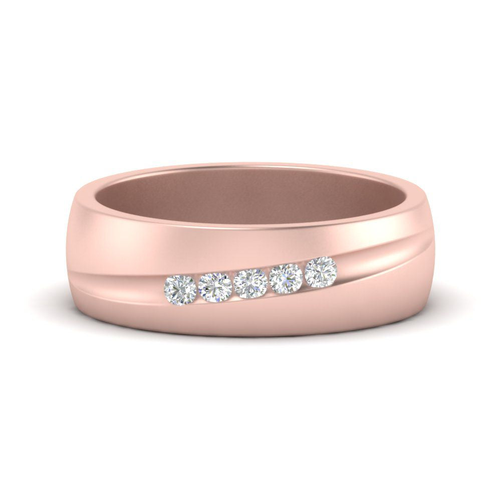 Classic 5 Stone Mens Engagement Ring