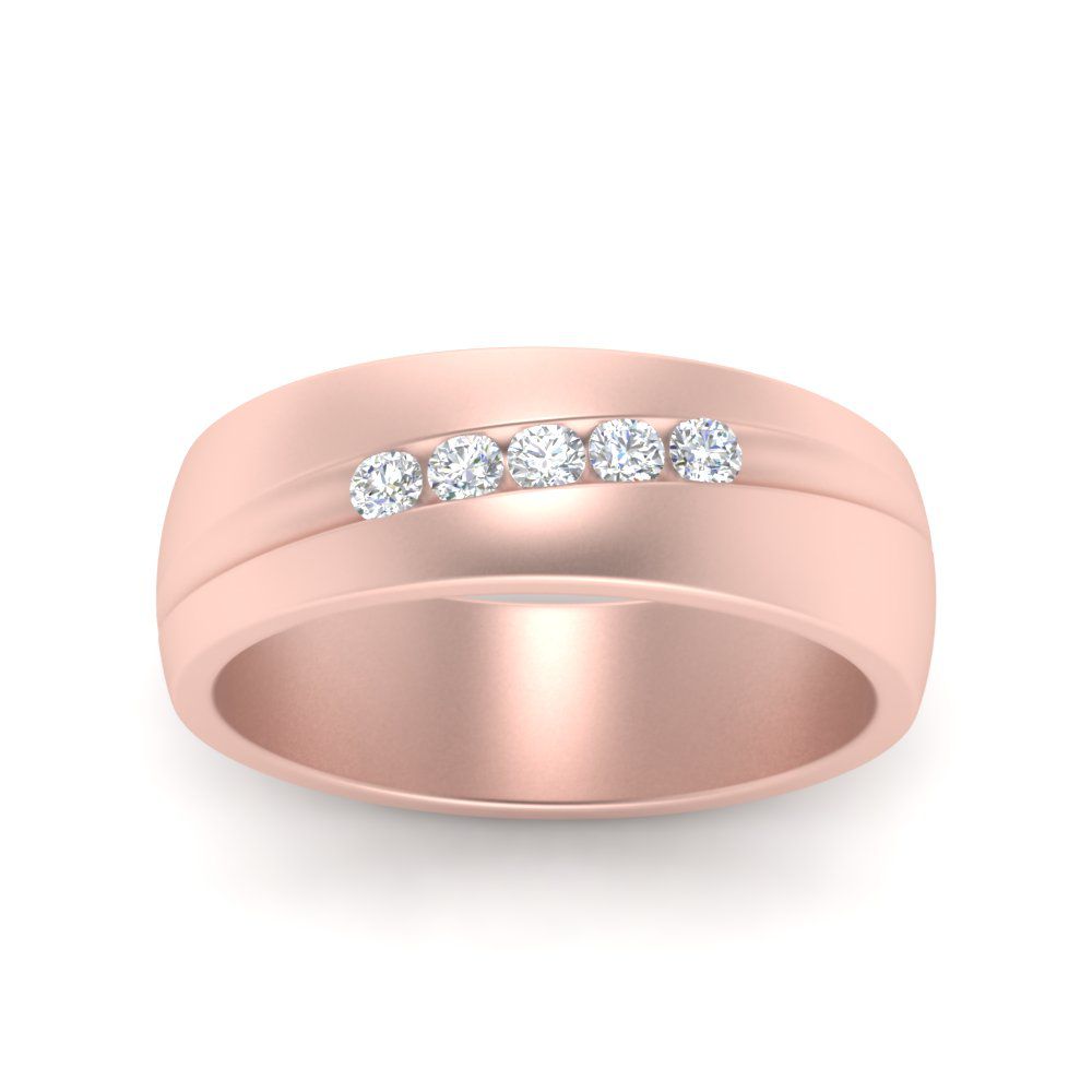 Classic 5 Stone Mens Engagement Ring