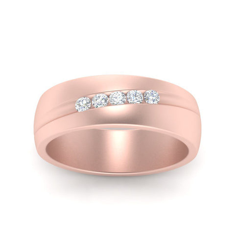 Classic 5 Stone Mens Engagement Ring