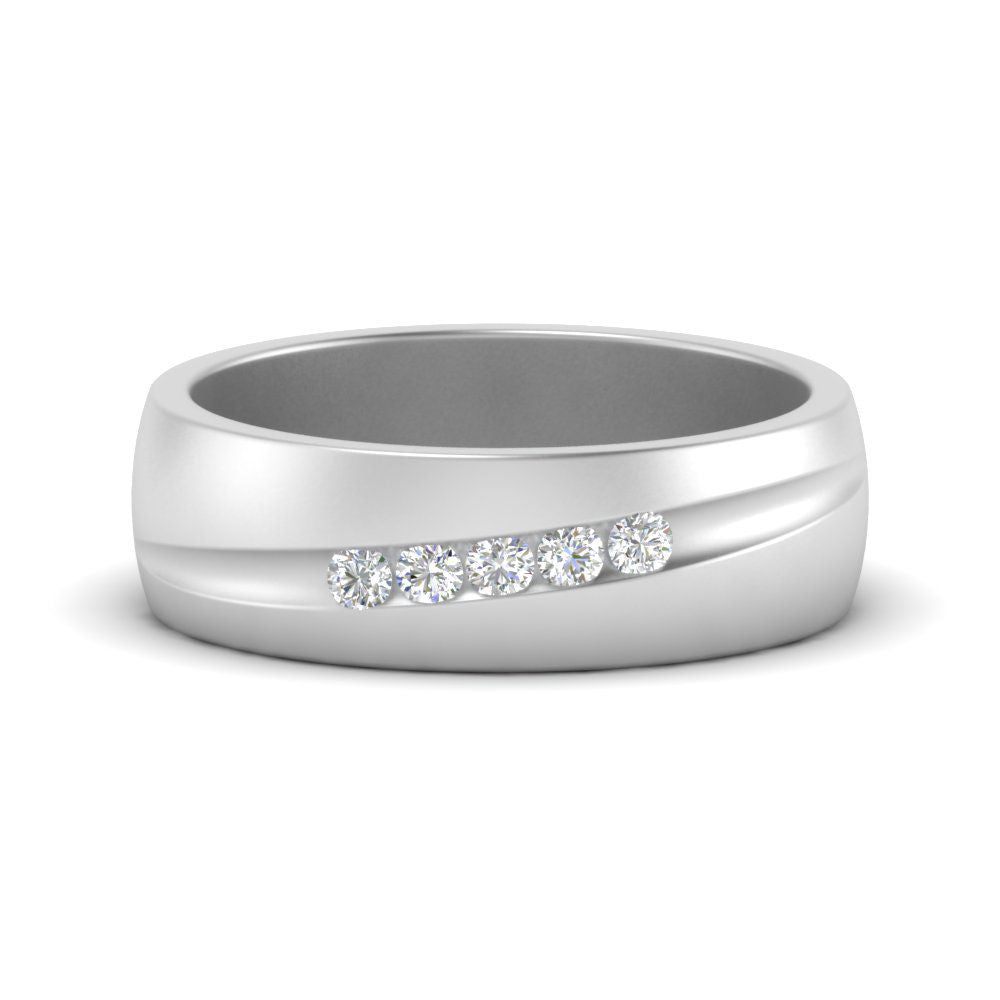 Classic 5 Stone Mens Engagement Ring