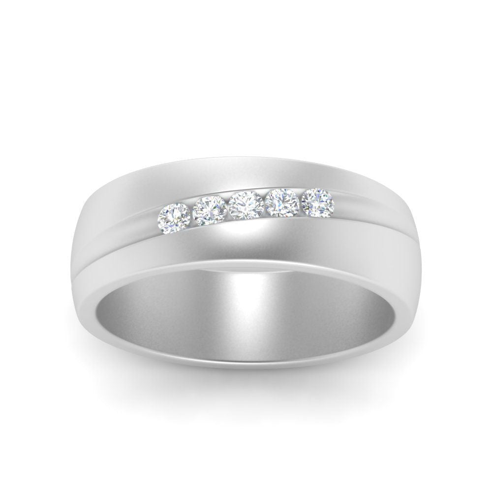 Classic 5 Stone Mens Engagement Ring