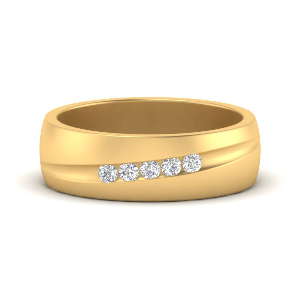 Classic 5 Stone Mens Engagement Ring