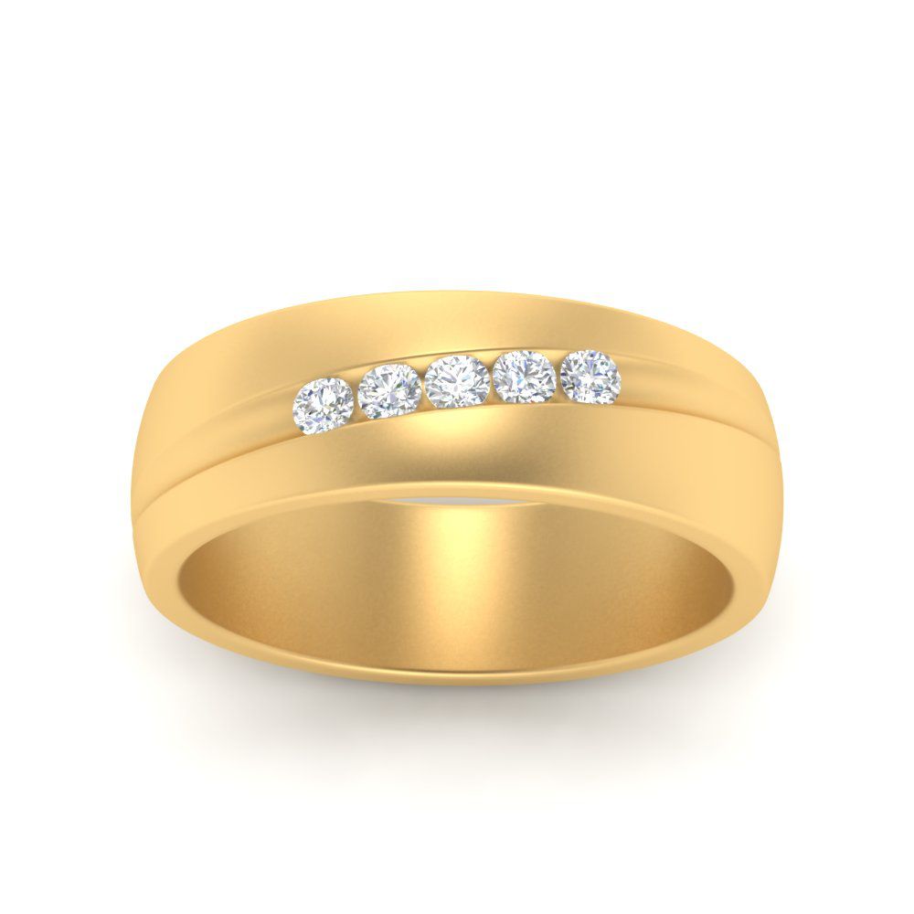 Classic 5 Stone Mens Engagement Ring