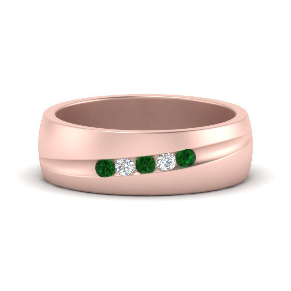 Classic 5 Stone Mens Engagement Ring