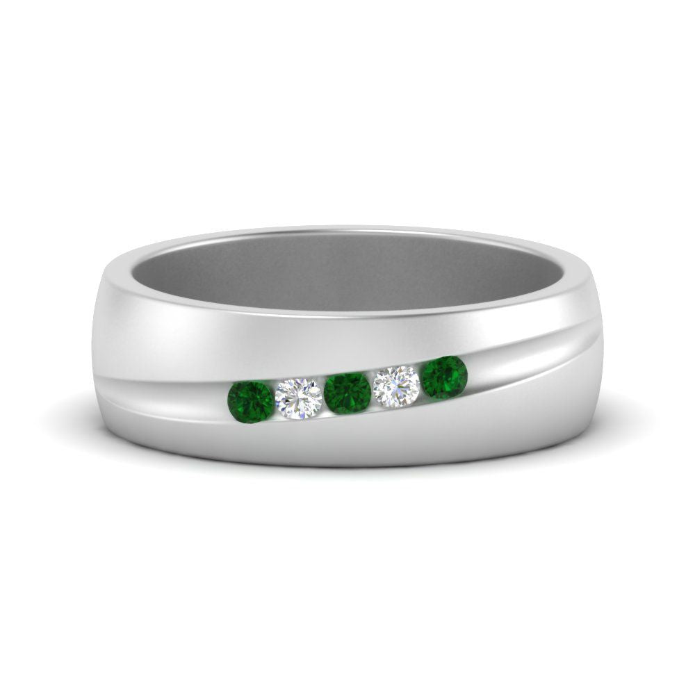 Classic 5 Stone Mens Engagement Ring