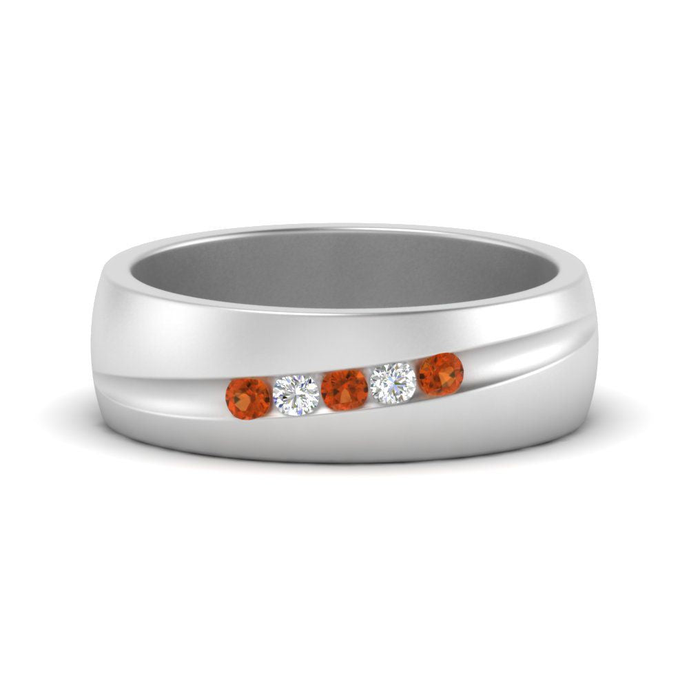 Classic 5 Stone Mens Engagement Ring