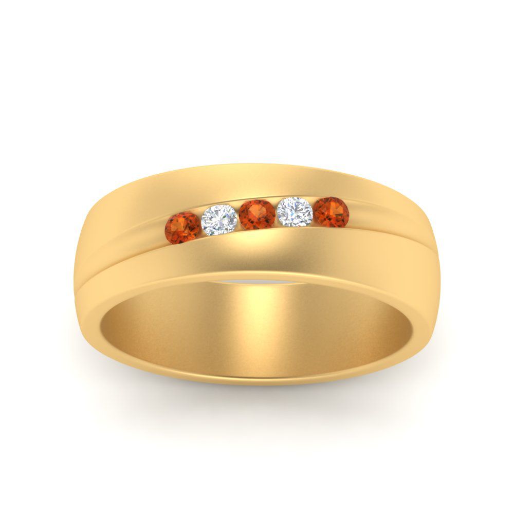 Classic 5 Stone Mens Engagement Ring