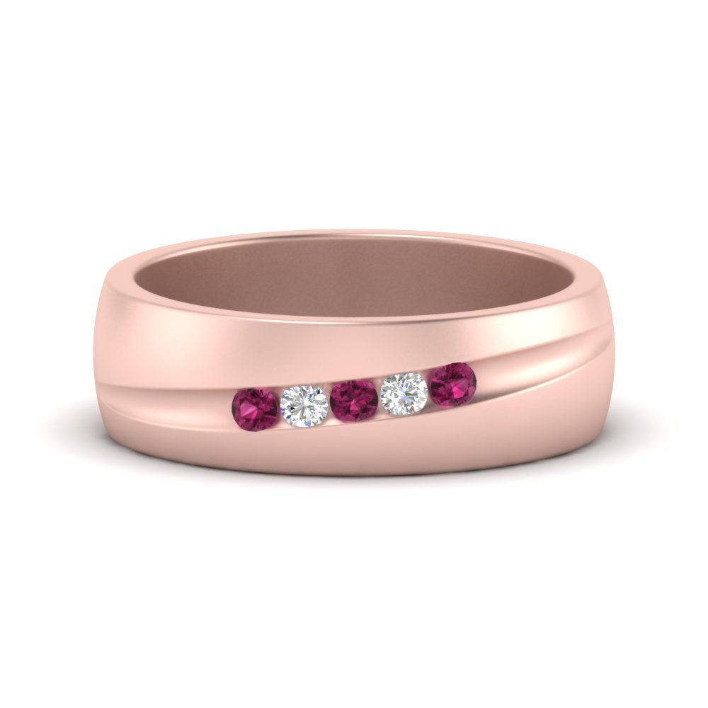 Classic 5 Stone Mens Engagement Ring