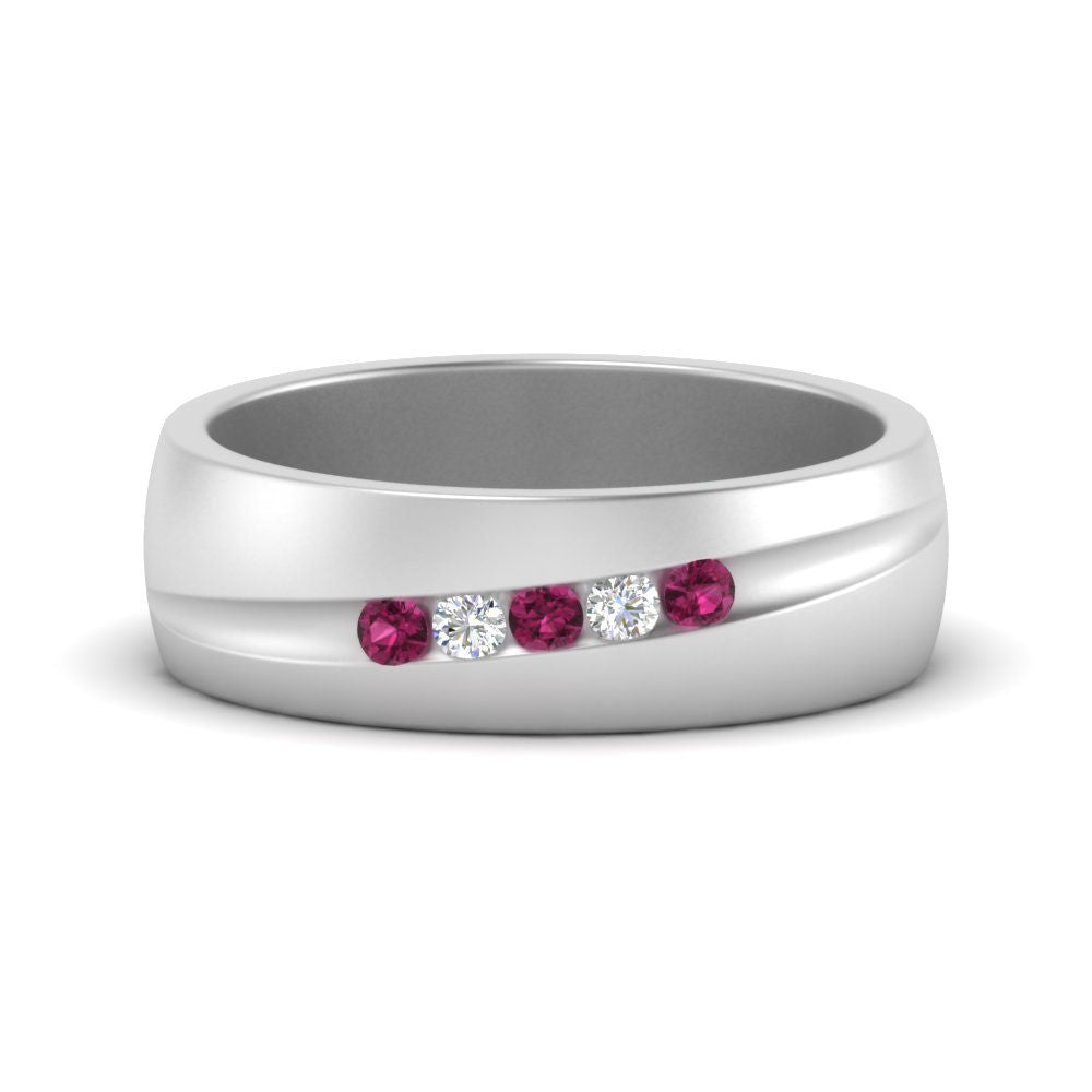 Classic 5 Stone Mens Engagement Ring